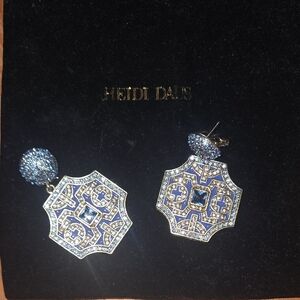 Heidi Daus Sapphire Blue Crystal Drop Earrings